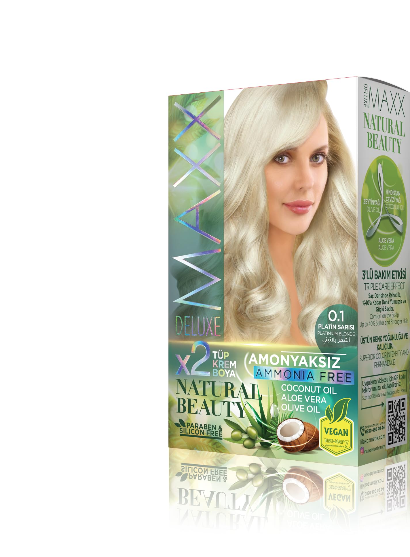 Maxx Deluxe Natural Beauty Amonyaksız Set Saç Boyası 0.1 Platin Sarısı