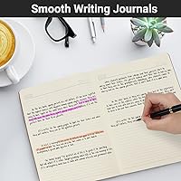 Vista 6 de EUSOAR Notebook Journal, 6 Pack A4 11" x 8-1/2", 40 Sheets/ 80 Pages, 100gsm Thick Paper, College Ruled Notebooks Brown in Bulk, Line Journals