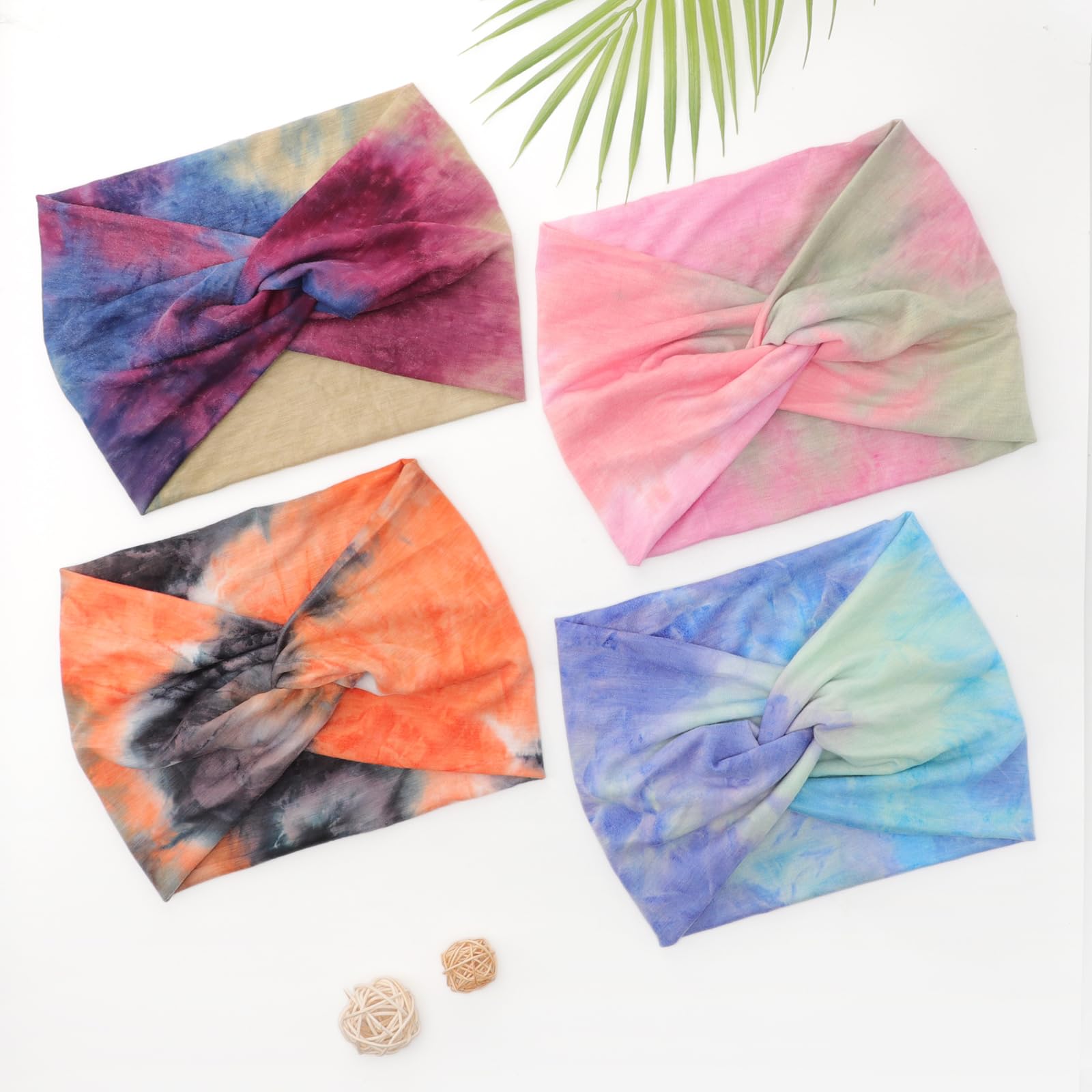 DRESHOW 4 Stück Damen Gestrickt Stirnband Winter Strick Breite Kopfband Elastische Haarband Stirnband Häkelarbeit Ohr Wärmer Damen