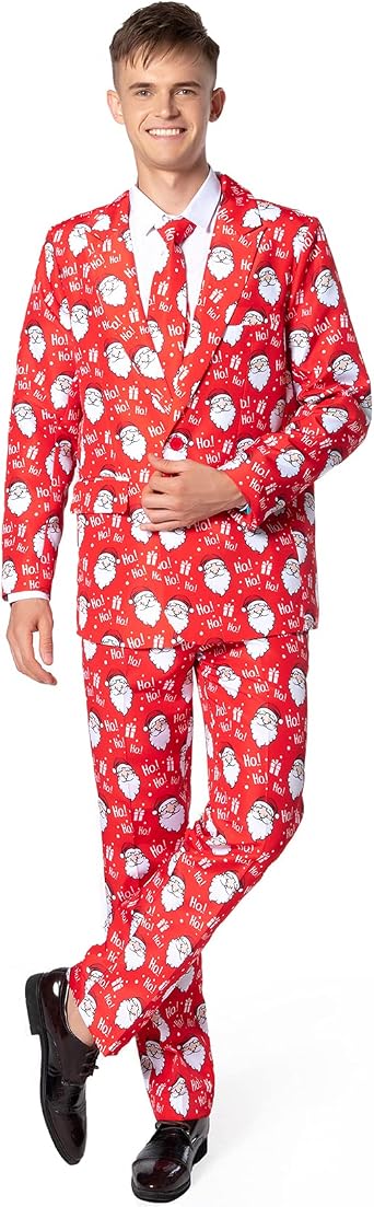 ACH Christmas Suit for Men Funny Party Costume Adult 3PCS Cosplay Outfit