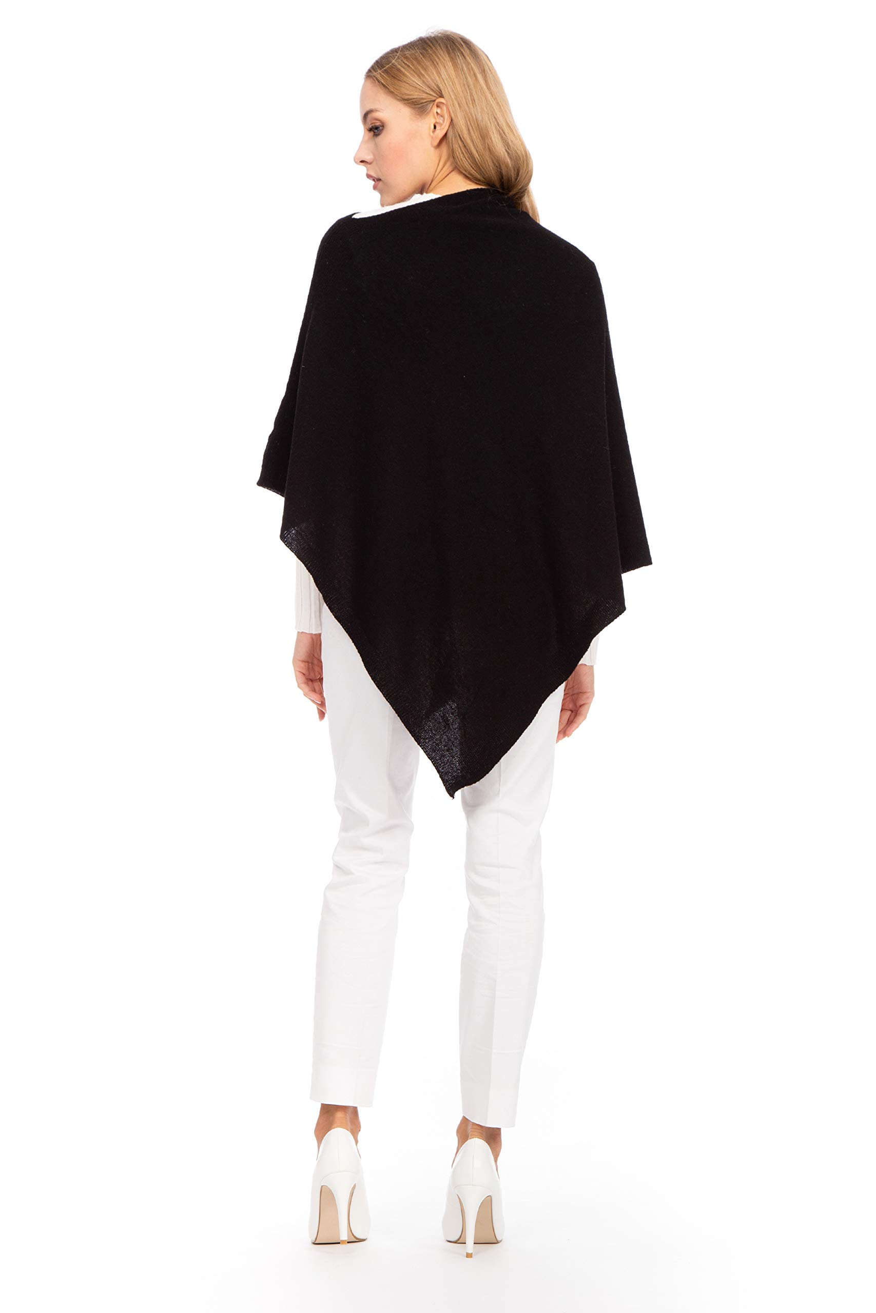 Marine Cashmere - Poncho in Misto Cashmere da Donna, Delicato e Morbido Filato in Cashmere, Made in Italy