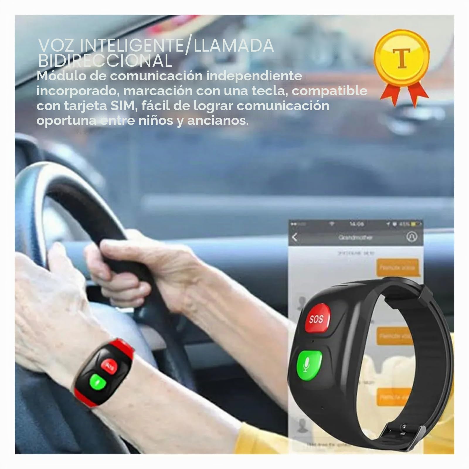 Pulsera Inteligente 4G for Personas Mayores, GPS + WiFi, posición, natación, frecuencia cardíaca, SOS, aplicación de monitoreo Remoto, Llamada(Red)