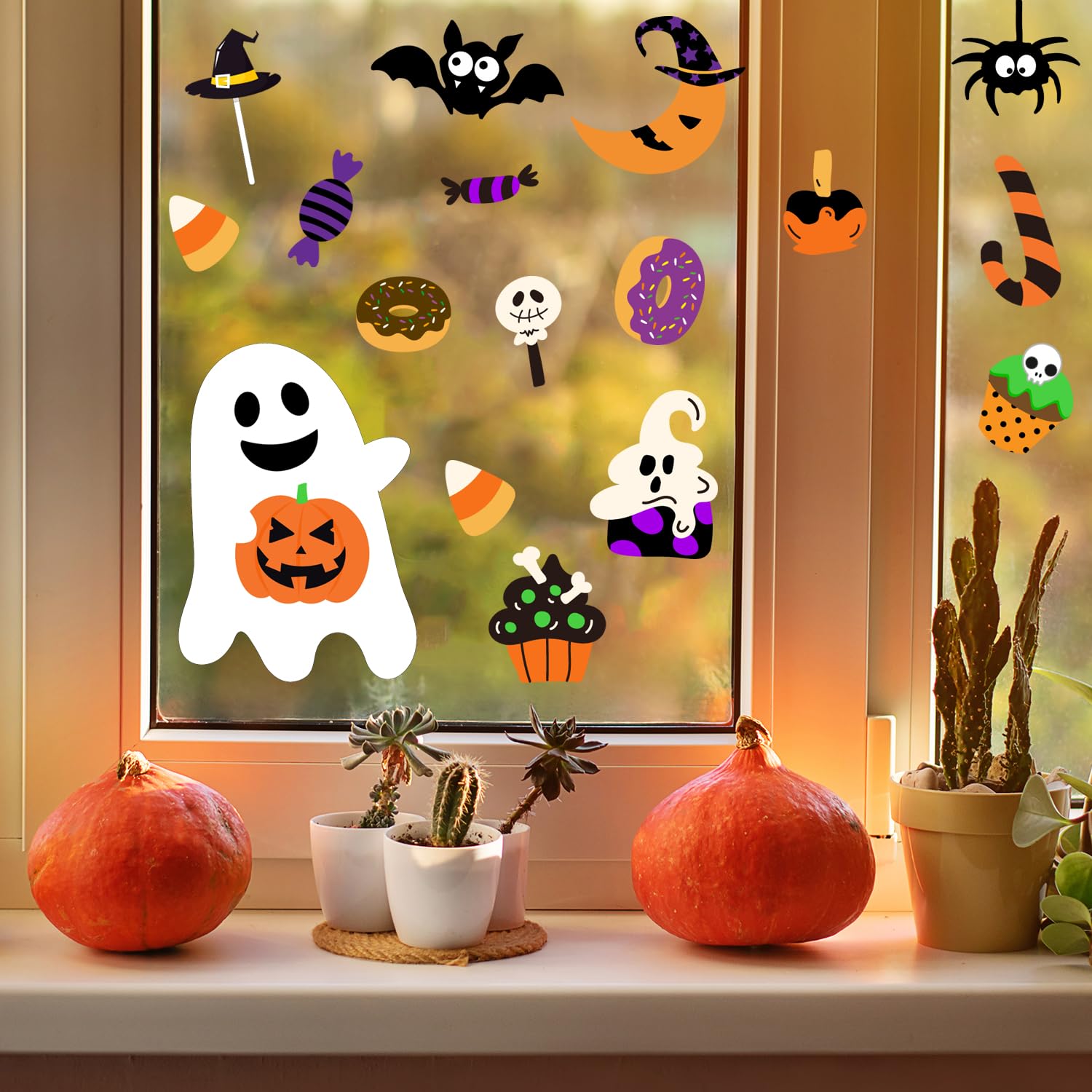 Halloween Ghost Silhouette Window Sticker Pack, Ghost Window Stickers, Halloween Window Stickers, Halloween Window Decoration