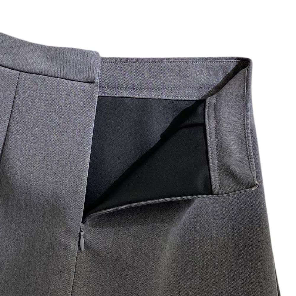 Rock Damen,Damen-Minirock Schwarz High Waist Hüftwickelrock Mit Schlitz Mit Reißverschluss A-Linienrock Mit Hose Einfarbig Kurzer Rock Für Mädchen Damen, Xs