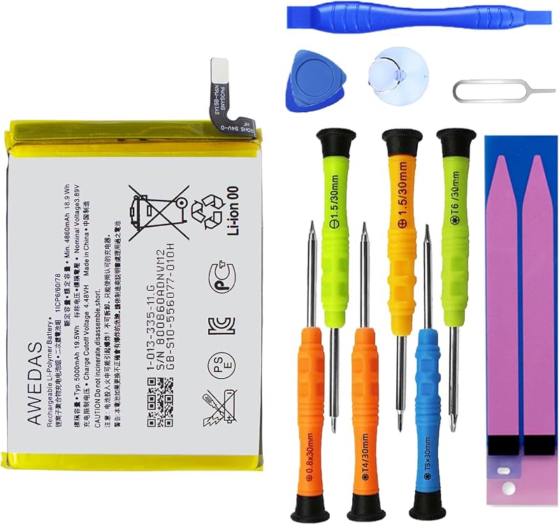 Replacement Battery for Xperia 5 V 5G Compatible for Sony Xperia 1 V 5G | Compatible for Xperia 5 V 5G XQ-DE54, XQ-DE72, Compatible for Xperia 1 V 5G XQDQ62/B, XQ-DQ72, XQ-DQ54 Battery and Tool Kits