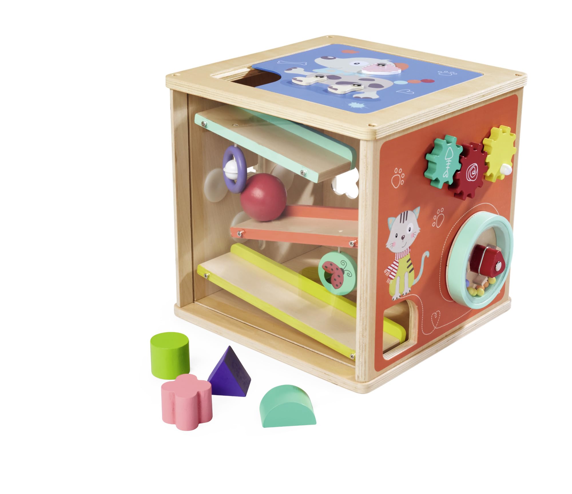 Eichhorn - Large play centre with marble run including twist and plug-in function, 15 pieces, 24 x 24 x 24 cm, 100% FSC certified lime plywood, from 1 year