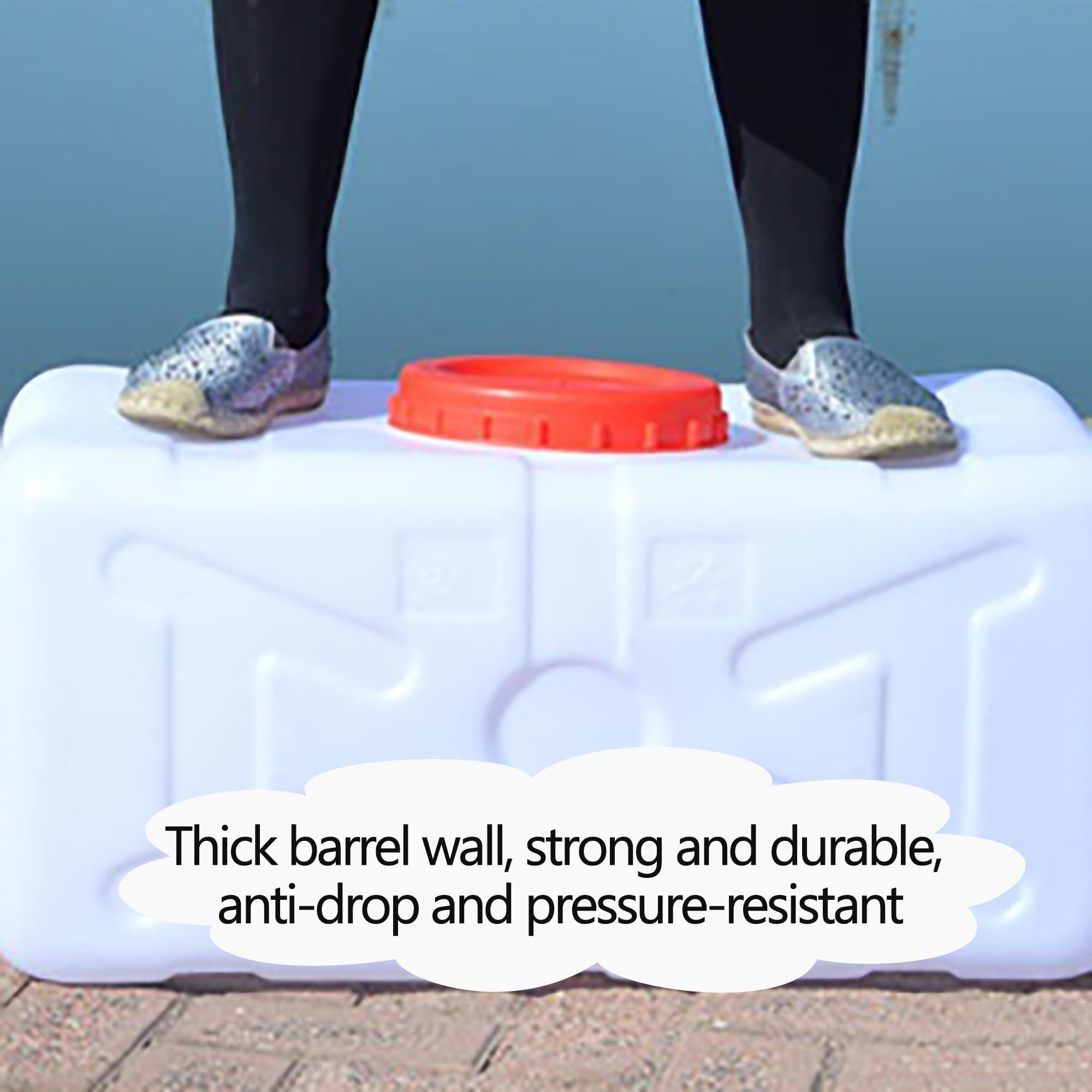 Depósito de Agua bidon Agua con Grifo Tanque de Agua Horizontal ultragrueso de Gran Capacidad, Tanque de Agua de plástico con Grifo, Conveniente Tanque de Exterior Agua para el hogar