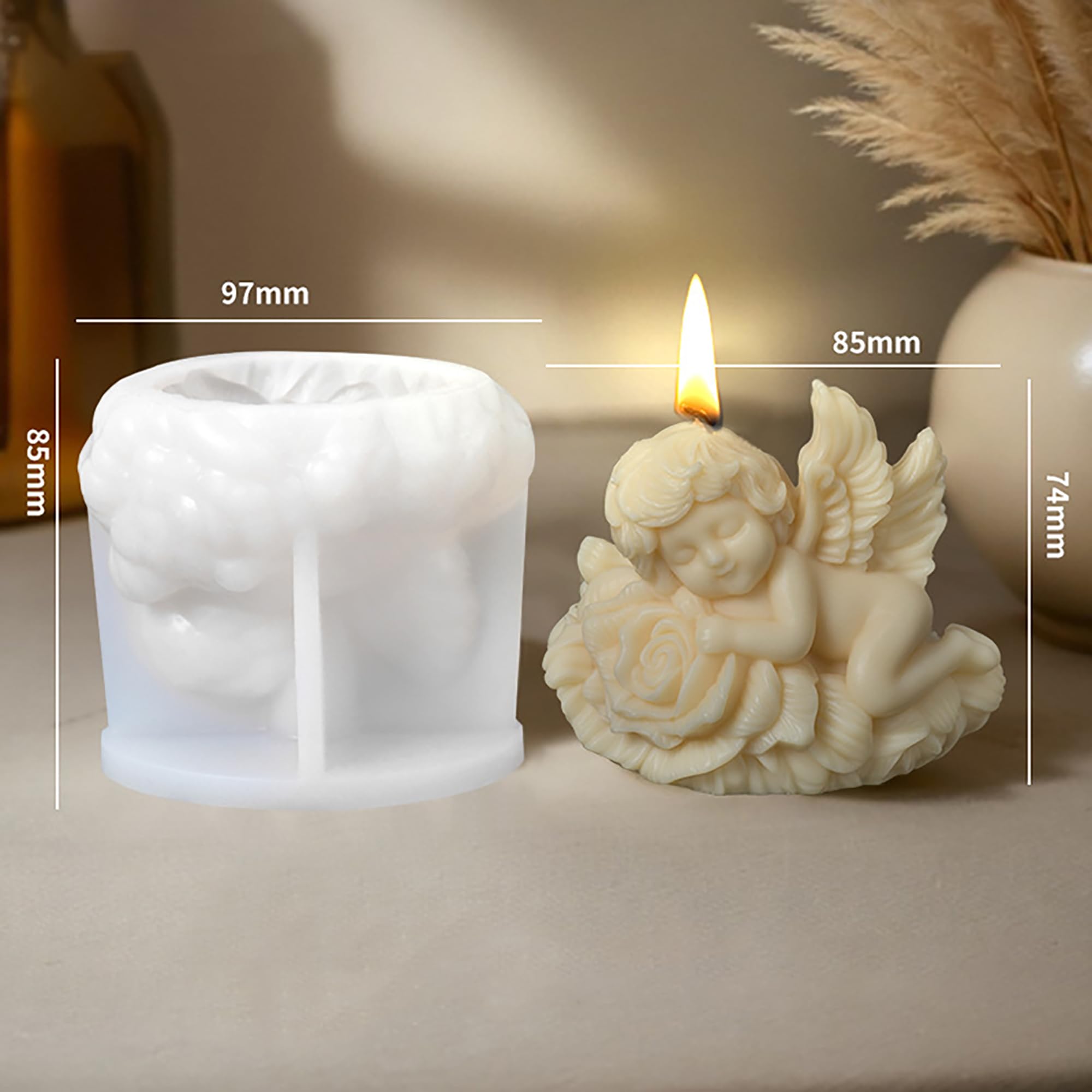 Baby Resin Mold Baby Angel Silicone Wave Spiral Candle Mold - Silicone Resin Casting Molds for Candle & Resin & Soap Craft Supplies