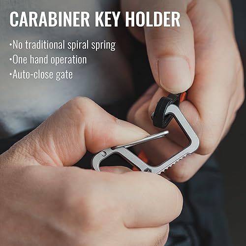 Miniatura 6 de KeyUnity KA29SW Mini Split Key Ring Quick Release Key Organize, KM06 Keychain Carabiner Clip & KK06 Mini EDC Pocket Knife Bundle