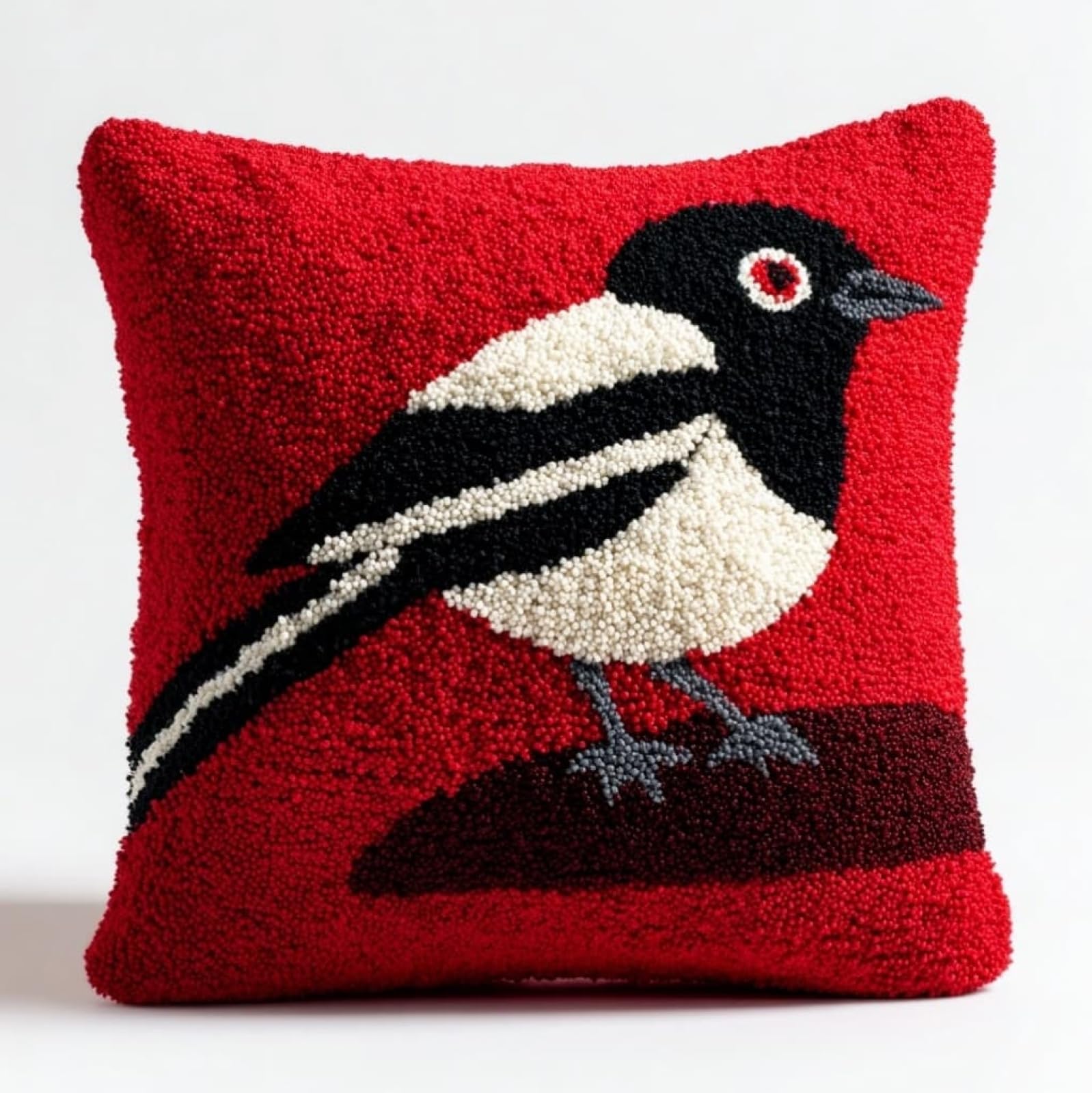 WallustrioaW Latch Hook Cushion Kit DIY 17x17in,Cute Sparrow