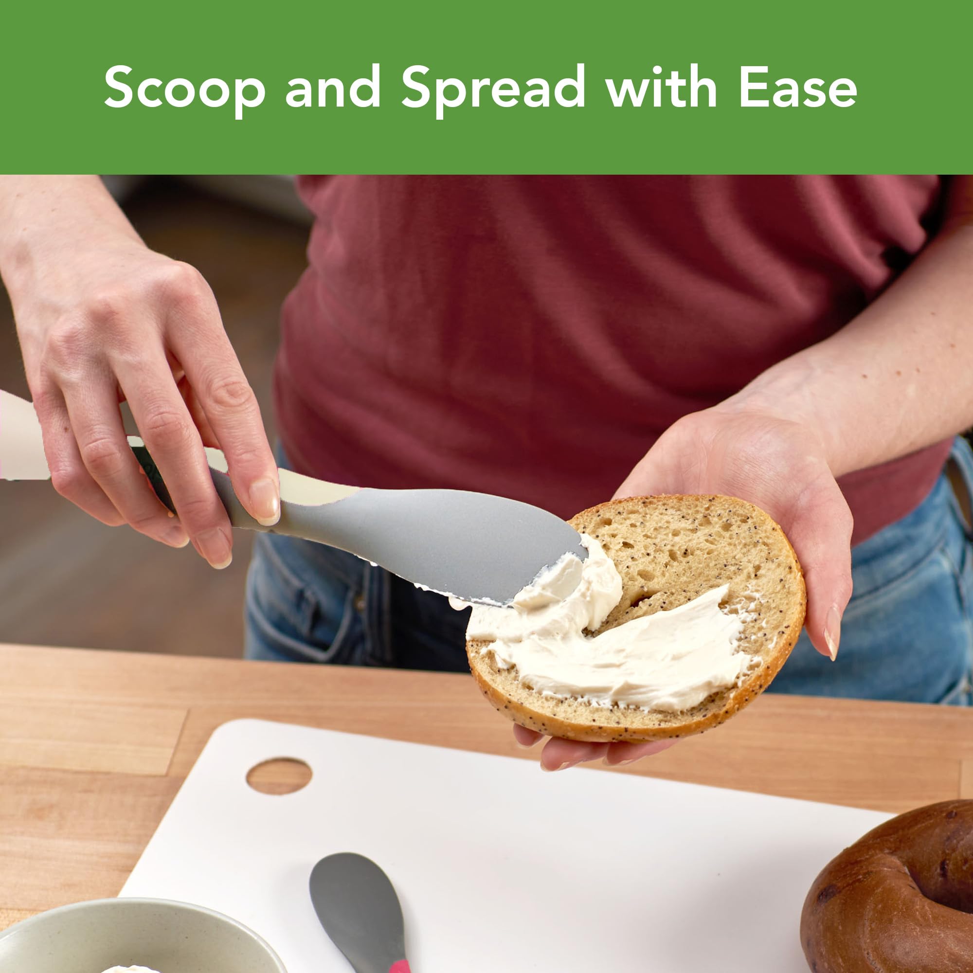 Tovolo Scoop & Spread Tool - Doppelendiges Silikon & Nylon Küchenhelfer zum Verteilen, Schaben, Schaufeln, Hobeln - BPA-frei, hitzebeständig, spülmaschinenfest