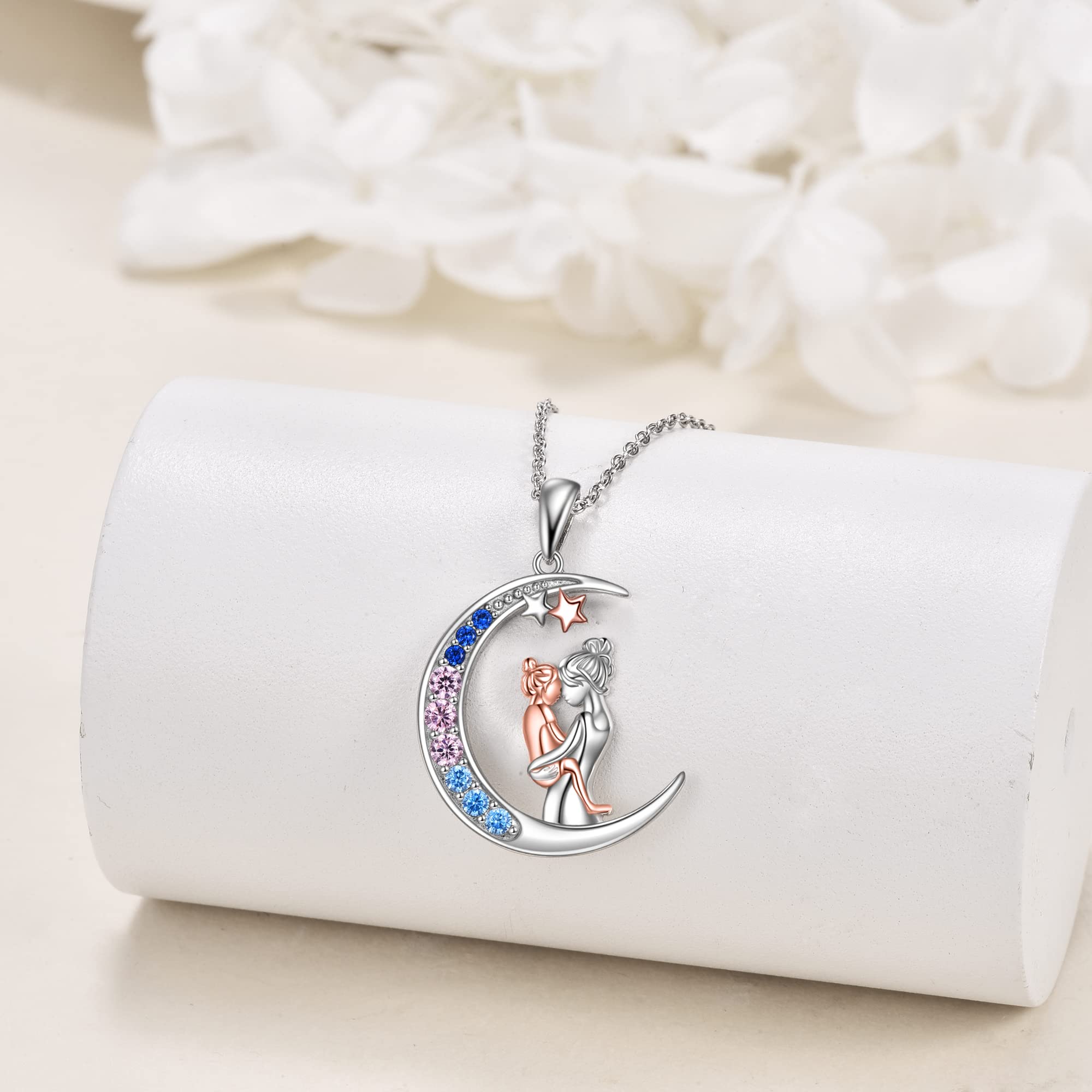 Collane a goccia Infinity in argento sterling 925 per donna, collana con ciondolo in zirconi per la festa della mamma, catena per mamma, gioielli per il compleanno, regali per le donne, ragazza, mamma e figlia