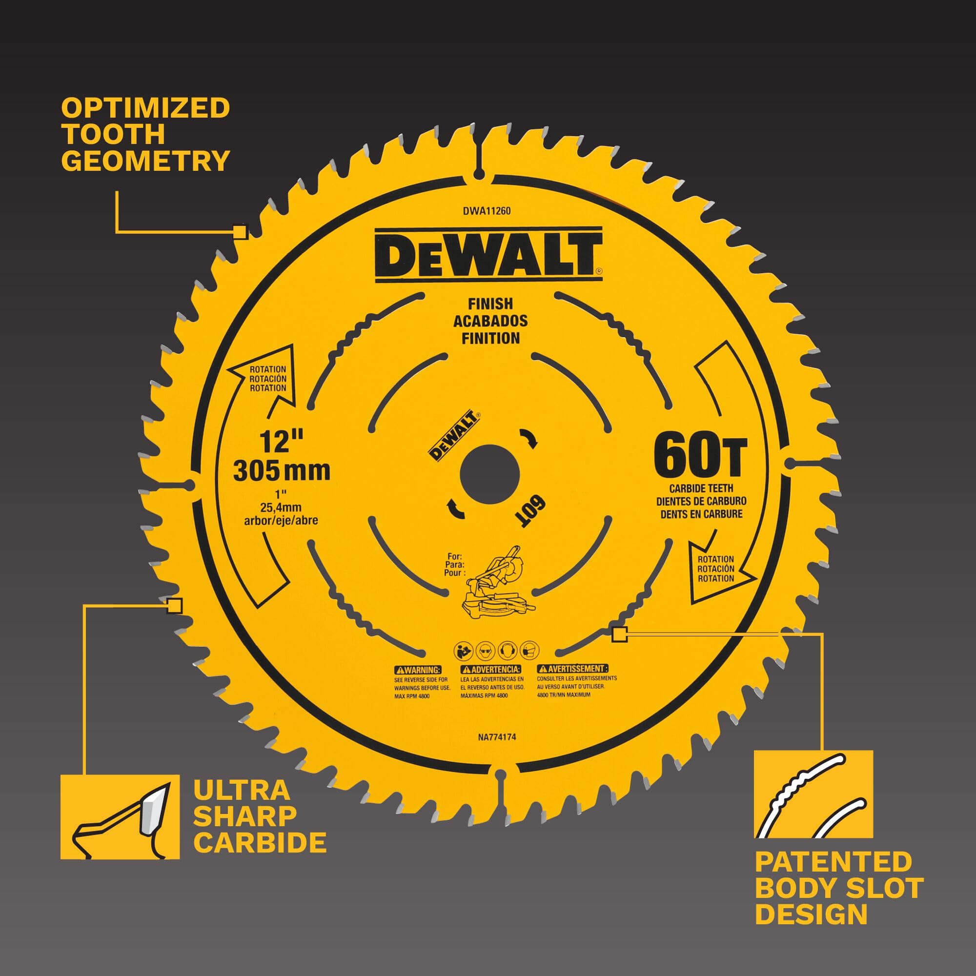 DEWALT 30.5 cm 60T Finish brzeszczot (DWA11260)