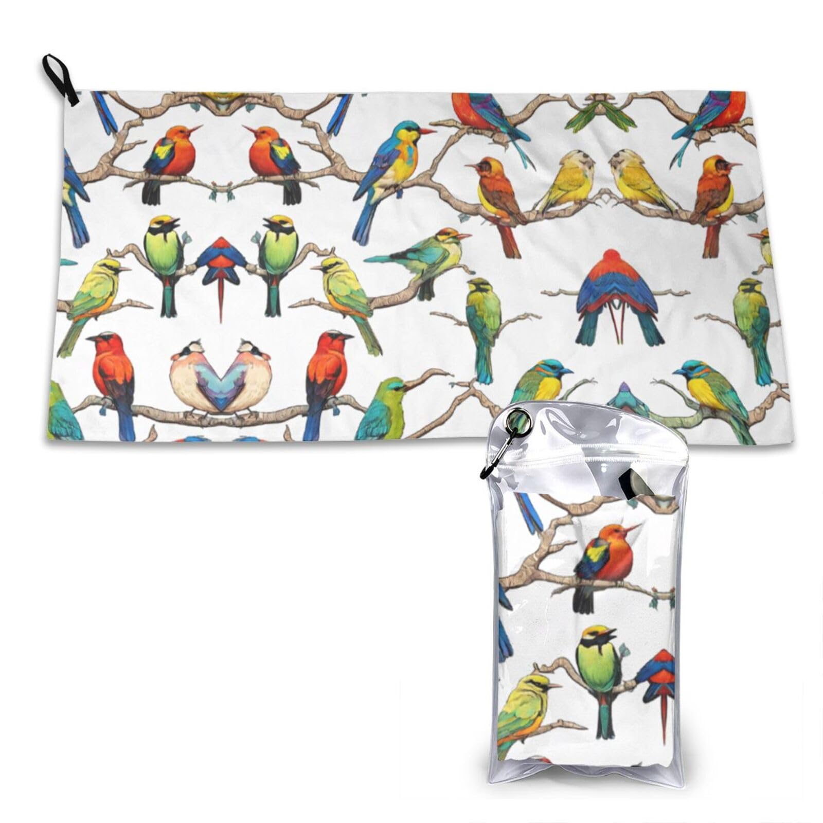 WXWJSHMGC Parrot Birds And Tropical Tree Print Cooling Towel, Gym Towel,Cooling Towels For Neck, Soft Breathable Travel Cool Towel,Sports Towels For Gym,Camping