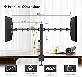 BONTEC Dual Monitor Arm Desk Mount for 13–27 Inch Computer Screens, VESA 75x75/100x100, Full Motion Adjustable Monitor Arm with 360° Rotation, Height Adjustable up to 430mm, Max 10kg per Arm, Black - 6