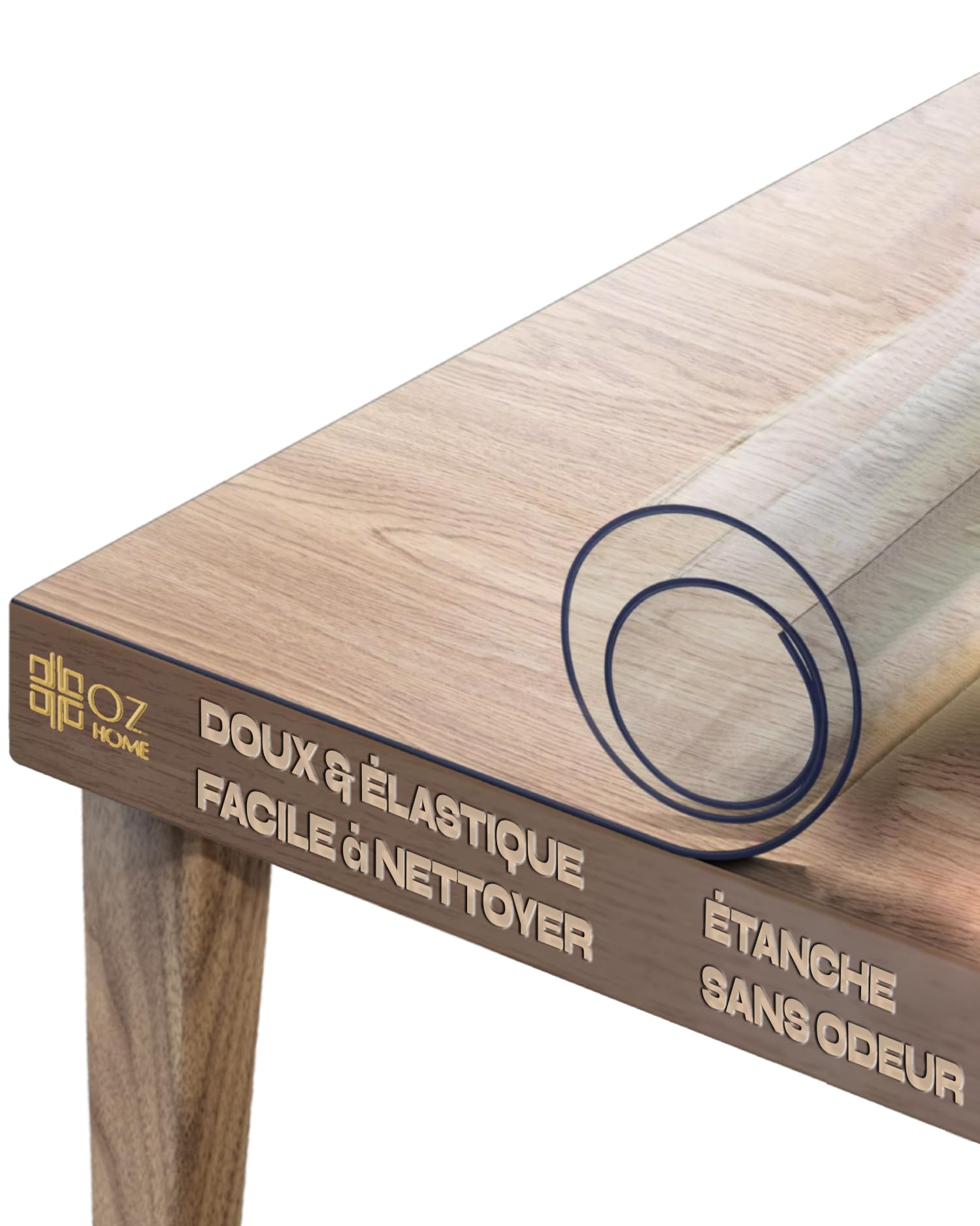 Nappe Transparente Épaisse en PVC 1,7mm - 80X70cm Protection Table Transparent Étanche/Antidérapante, Protege Table Transparent Résist. Aux Rayures/Chaleur, Nappe PVC Compatible Alimentaire