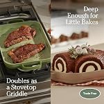 Our Place Mini Griddle Pan – 1.9L Nonstick Ceramic Sheet Pan & Stovetop Griddle with Handles | Toxin-Free Cast Aluminum | Oven Safe up to 232°C | Compatible with All Cooktops | Blue Salt