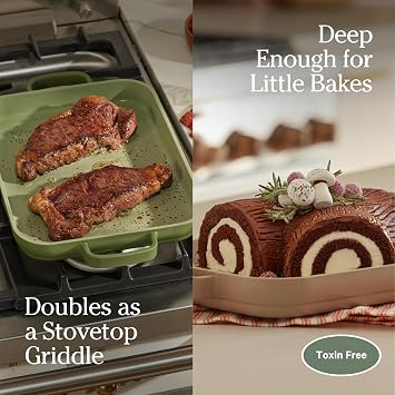 Our Place Mini Griddle Pan, 9 Nonstick Ceramic Stovetop Griddle, 2 Qt