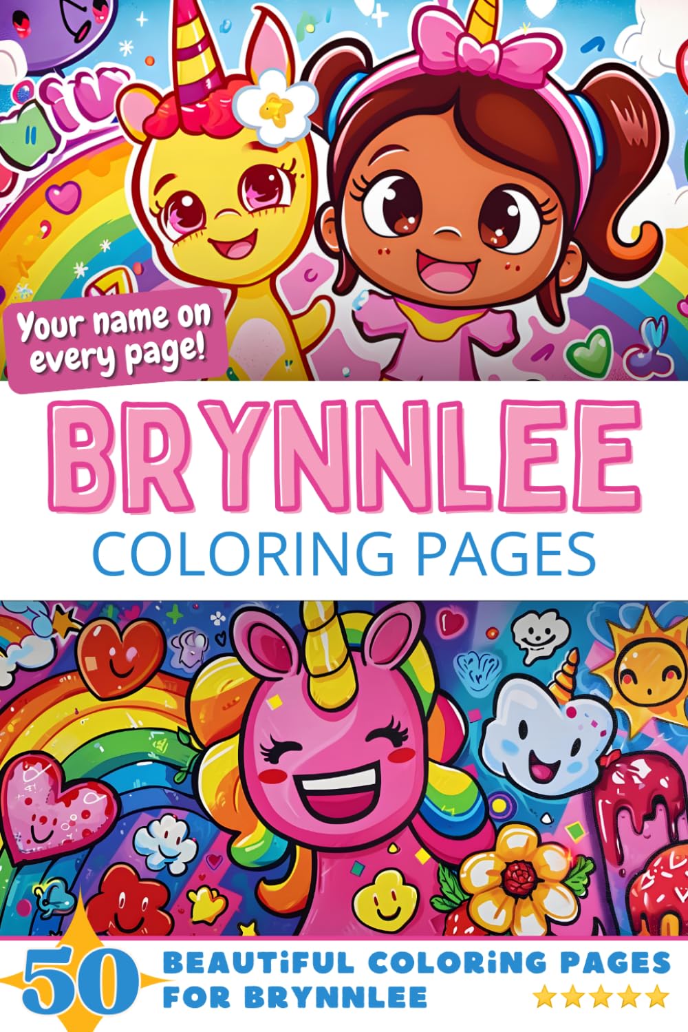 Brynnlee Coloring Pages: Wow-Effect! Your name on every page - Brynnlee coloring book - 6x9" - 50x Brynnlee coloring page - Fantastic Gift