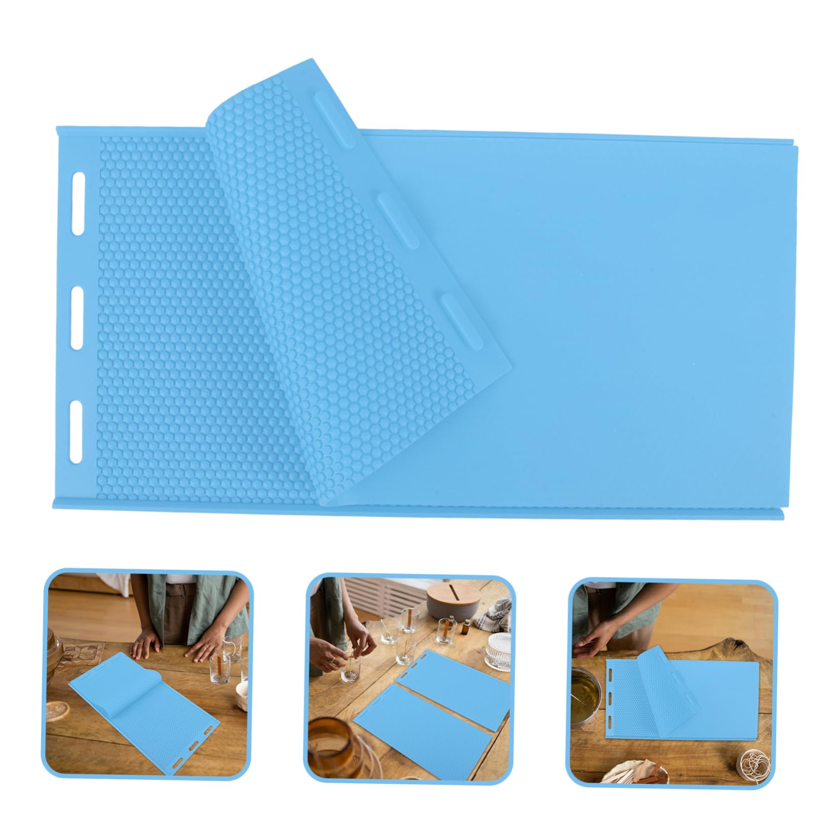 TEHAUX Stampo in Silicone Blu per Fogli di Cera d Api, Multifunzione, Facile da Trasportare, per Apicoltura e Fai da Te