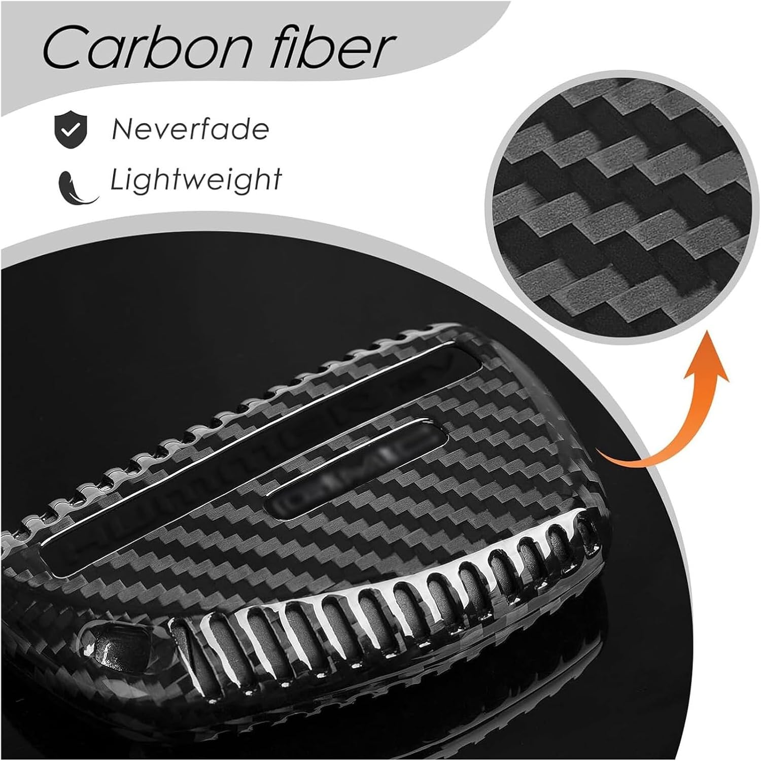 Key Fob Cover Compatible with GMC Hummer with Keychain Real Carbon Fiber Key Case Protecotr Hummer EV Pickup SUV Smart Key Shell 2025