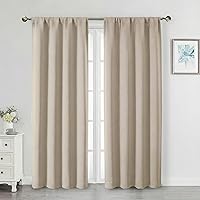 Vista 70 de Cortinas opacas para dormitorio, sala de estar, juego de 2 paneles de 54 pulgadas de largo, cortinas de oscurecimiento de habitación con aislamiento
