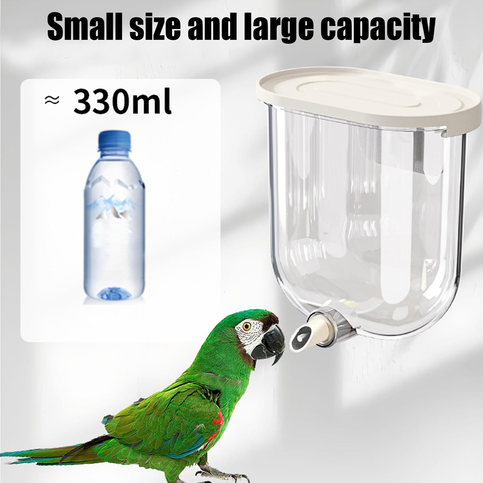 Abbeveratoio Per Uccelli | 330 Millilitri Senza Gocciolamento Bevitore Automatico Pappagalli - Alimentatore D'Acqua Per Uccelli,Per Canarini Uccellini Cocorite Inseparabili Calopsite