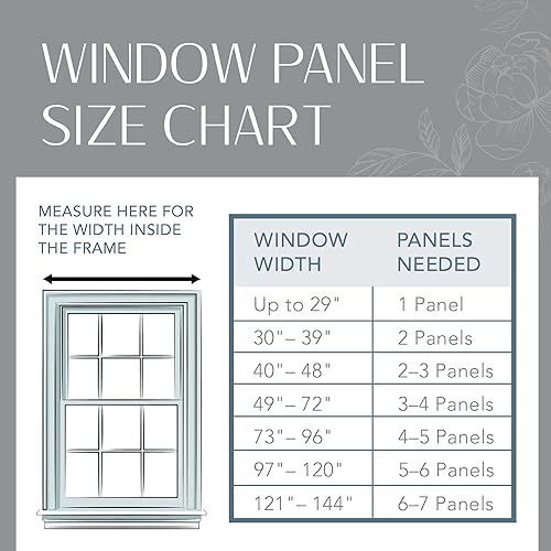 Miniatura 6 de Elrene Home Fashions Avalon - Cortina opaca de mezcla de lino con estampado botánico de hojas, inspirada en la naturaleza, 52 x 95 pulgadas (1