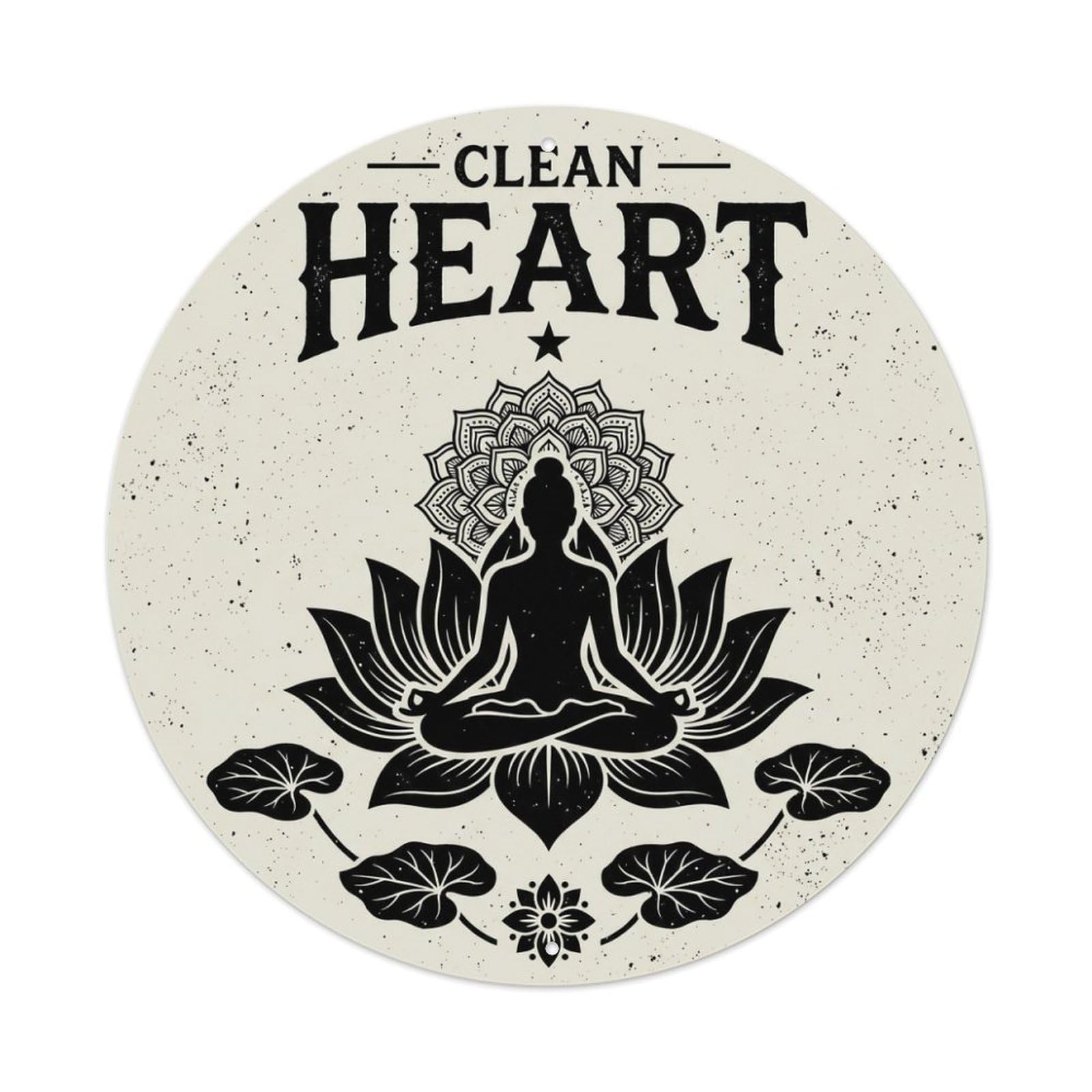 Clean Heart Mindfulness Quote Nature Meditation Metal Tin Sign
