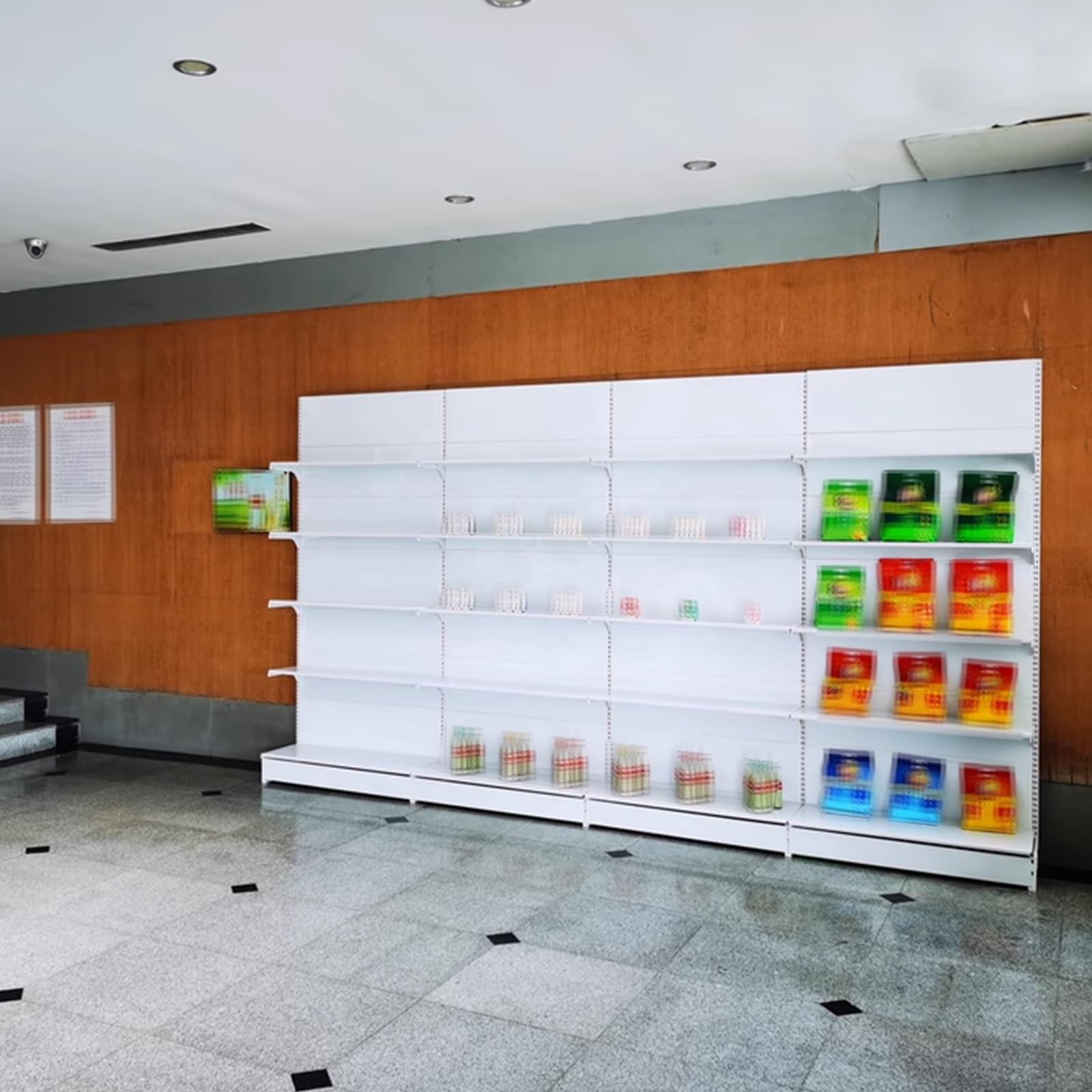 Regał do Dużych Obciążeń Stal Walcowana na Zimno Regały do ​​supermarketów Regulowane Półki Możliwość Montażu Nieograniczona Rozbudowa do Sklepów, Supermarketów i Aptek(White,73cm Main)