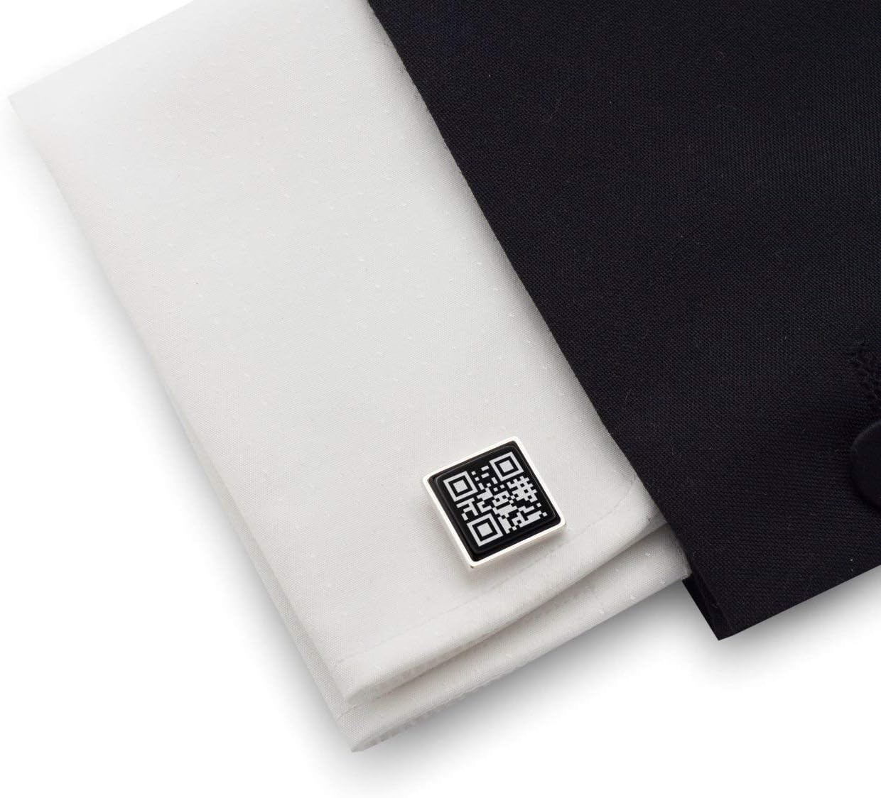 QR code Cufflinks Custom Secret Message or a Link to Your favorite Song, Geek cufflinks, Unique gifts for Men, Onyx stone 925 Silver, Gift Message, Box, Handmade