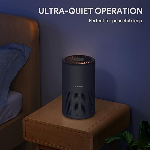 Miniatura 8 de FULMINARE Purificadores de aire para dormitorio H13 True HEPA filtro de aire silencioso con luz nocturna, purificador de aire pequeño portátil para
