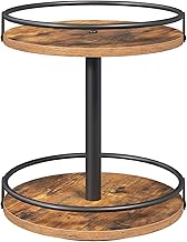 HOOBRO Spice Rack, Kitchen Rack, 2-Tier Rotating Spice Rack, Kitchen Organiser, Spice Holder, for Kitchen Counter, Dressing Table, Dining Table, Brown and Black EBF92TL01