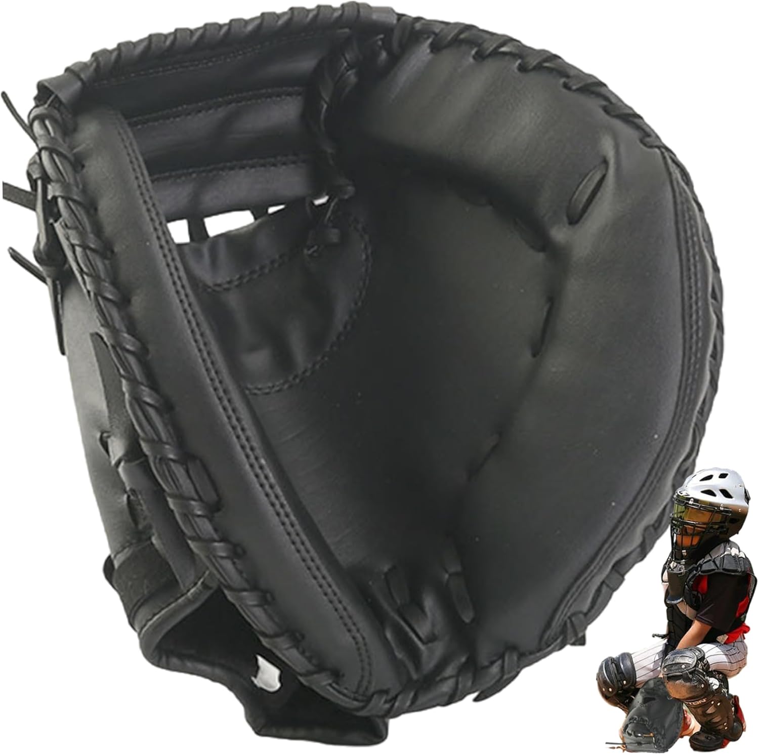 Catchers Mitt, Wear-Resistant PU Leather Thickened Baseball Mitt Adult, Shock Absorption Left Hand Catcher's Glove for School, Local City Parks and Facilities, Baseball Adult, Youth Catchers