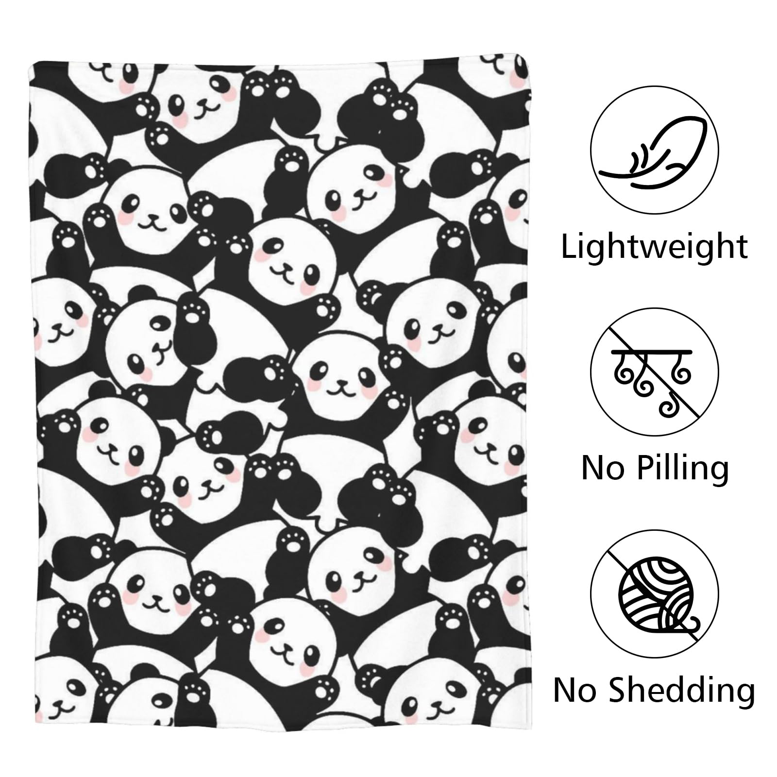 Panda Blanket, Super Cozy Soft Lightweight Throw Blankets - Image 3