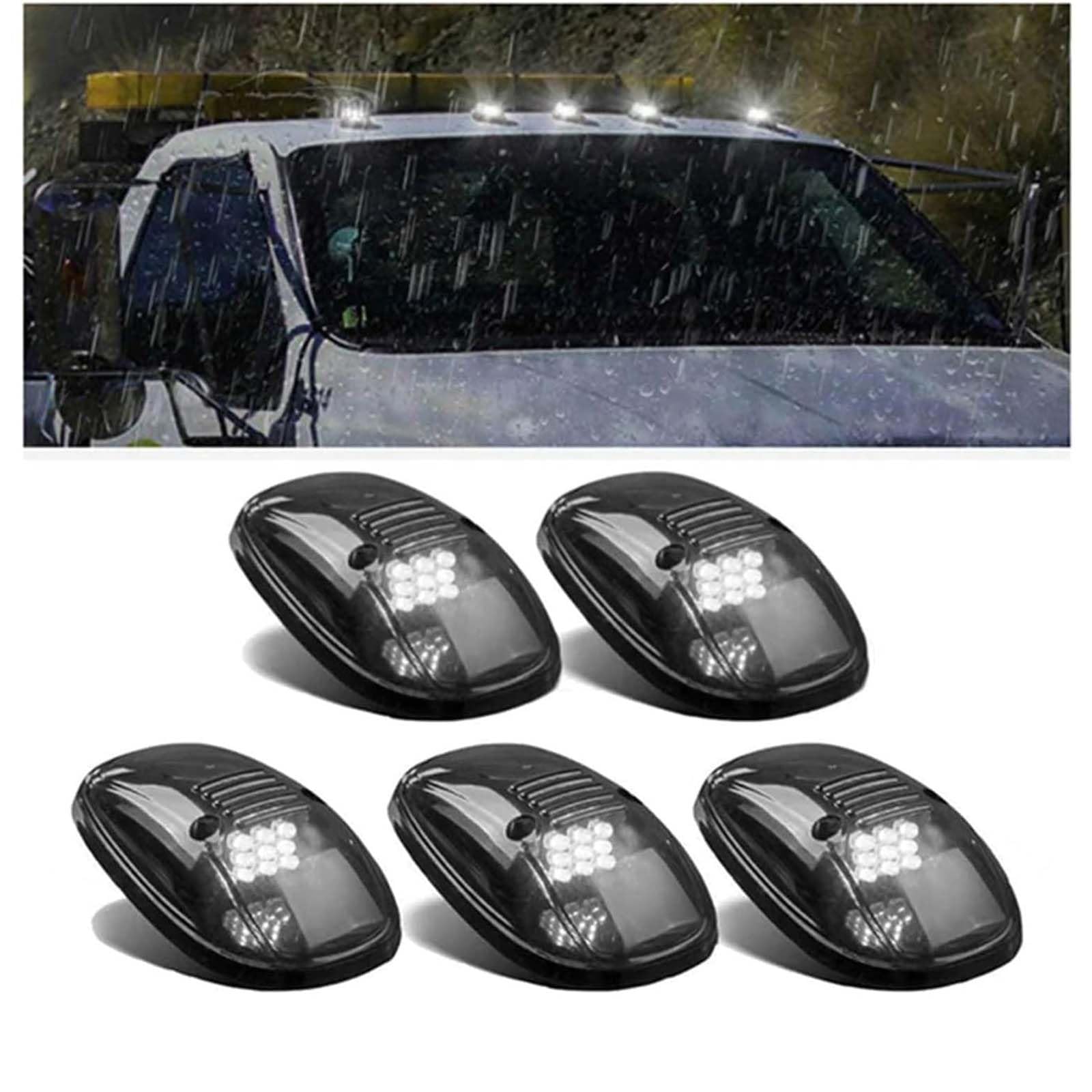 Kitruiy Solar Powered Cab Lights for Truck, Solar Powered Cab Lights, Solar Cab Lights, No Drill Cab Lights, Roof Lights for Trucks, Wireless Cab Lights for Truck (White light-10pcs)