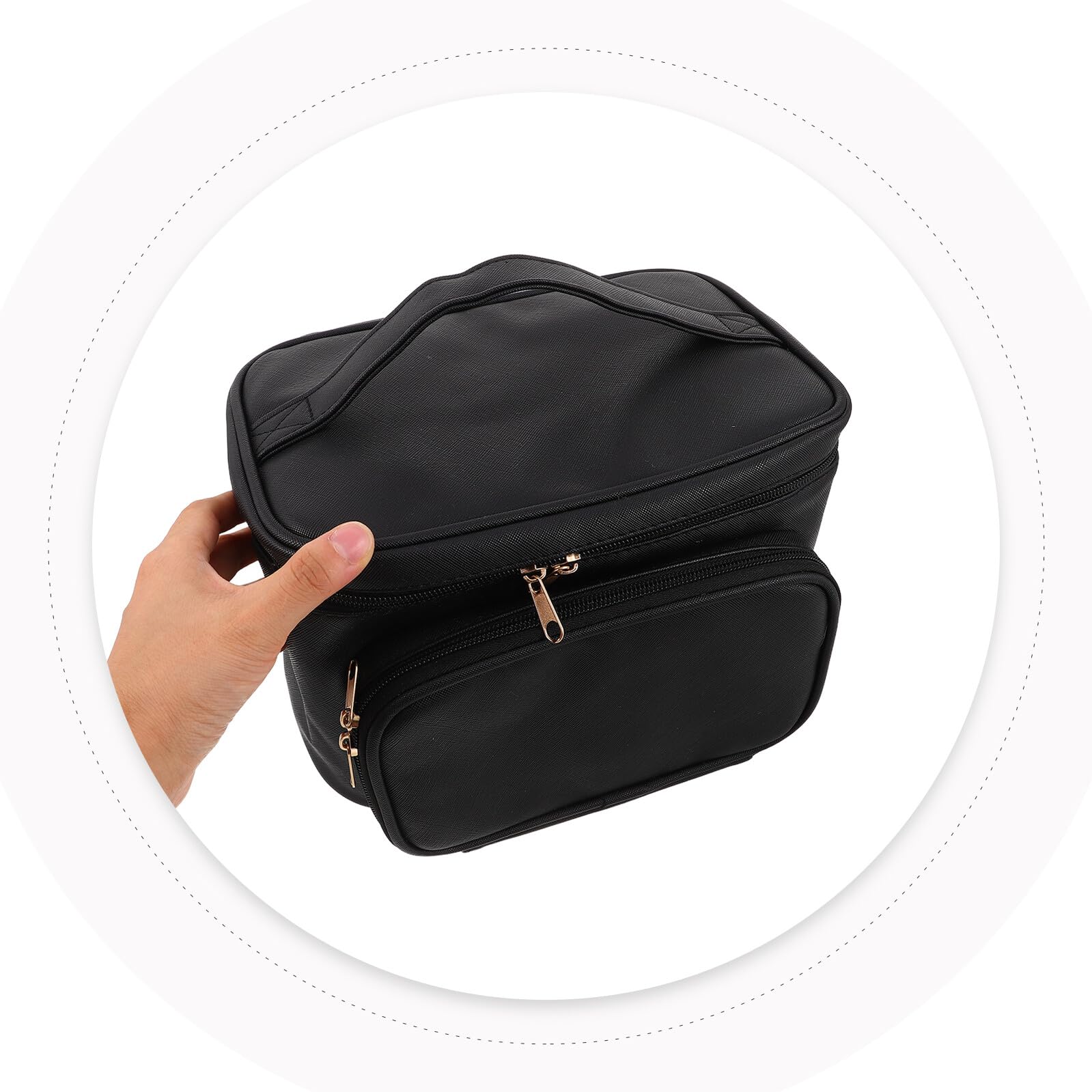 Borsa Trucco da Viaggio in PU Grande Capacità con Divisori e Zip Organizer Portatile per Cosmetici e Prodotti da Toilette per Donna Leggera e Resistente per Viaggi e Avventure all