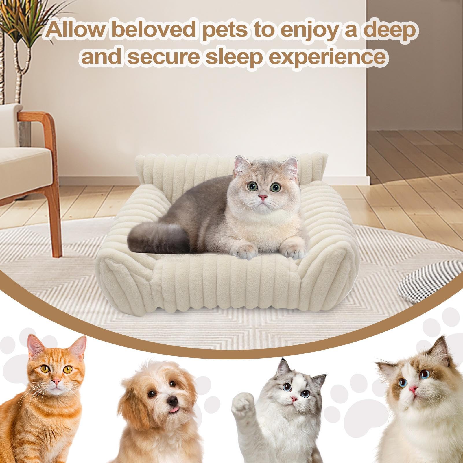 Sofá para Gatos | Sofá para Mascotas De Interior,Cómodo Cama Elevado para Gatos y Perros para Coche Dormitorio Apartamento Viaje Patio
