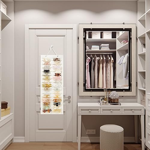 Miniatura 5 de HUHYNN Organizador de pinzas colgantes para el cabello, organizadores y almacenamiento para mujeres y niñas, soporte de pinzas para el cabello para