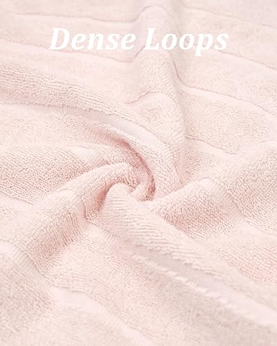 Miniatura 6 de Cleanbear Juego de 2 toallas de baño de lujo, diseño de rayas onduladas para decoración de baño, juego de toallas de baño suaves 100% algodón