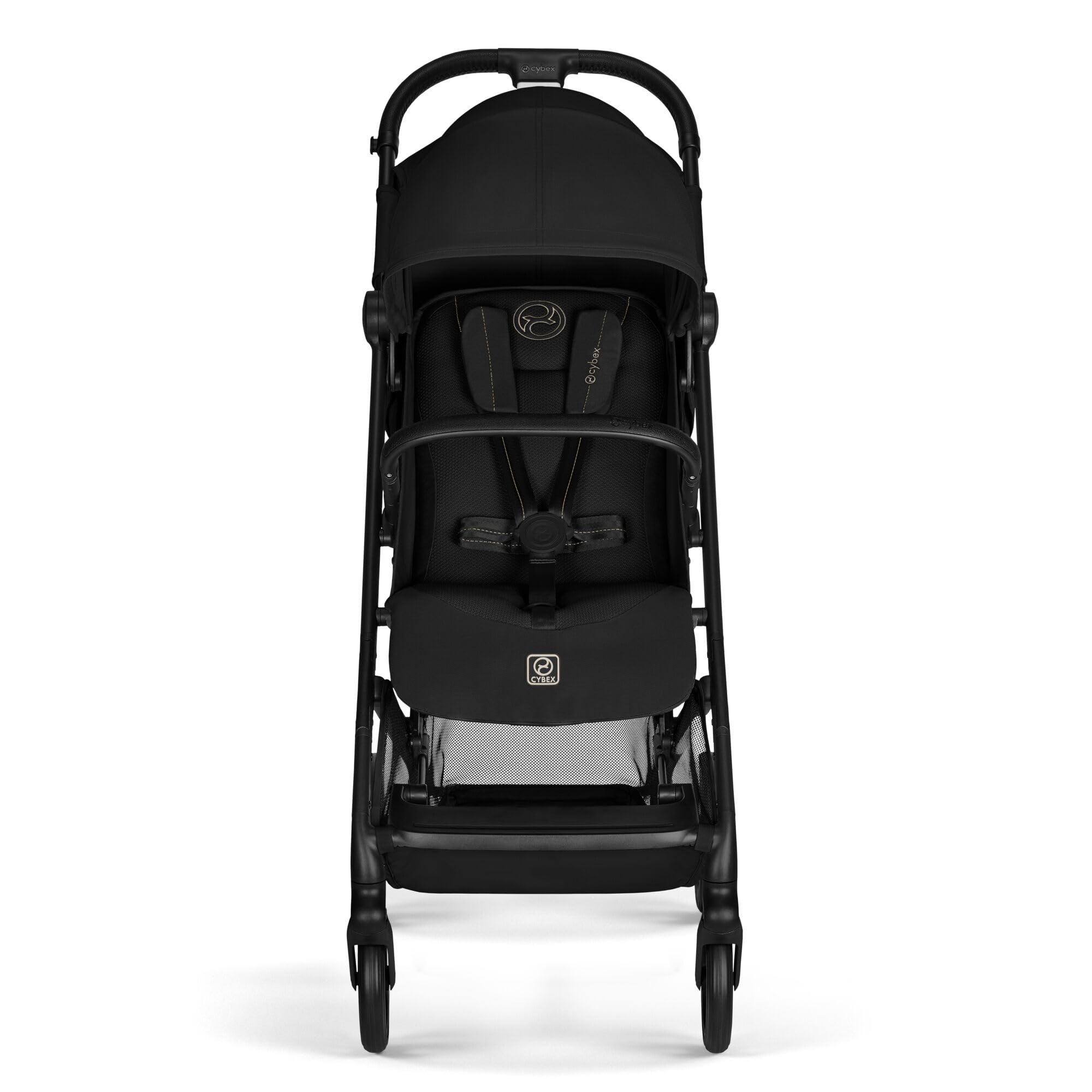 CYBEX Gold Kinderwagen BEEZY mit Ergonomischer Liegeposition, Ab Geburt bis ca. 4 Jahre (max. 22 kg), Kompakt faltbar, Einhand-Gurtsystem, Magic Black
