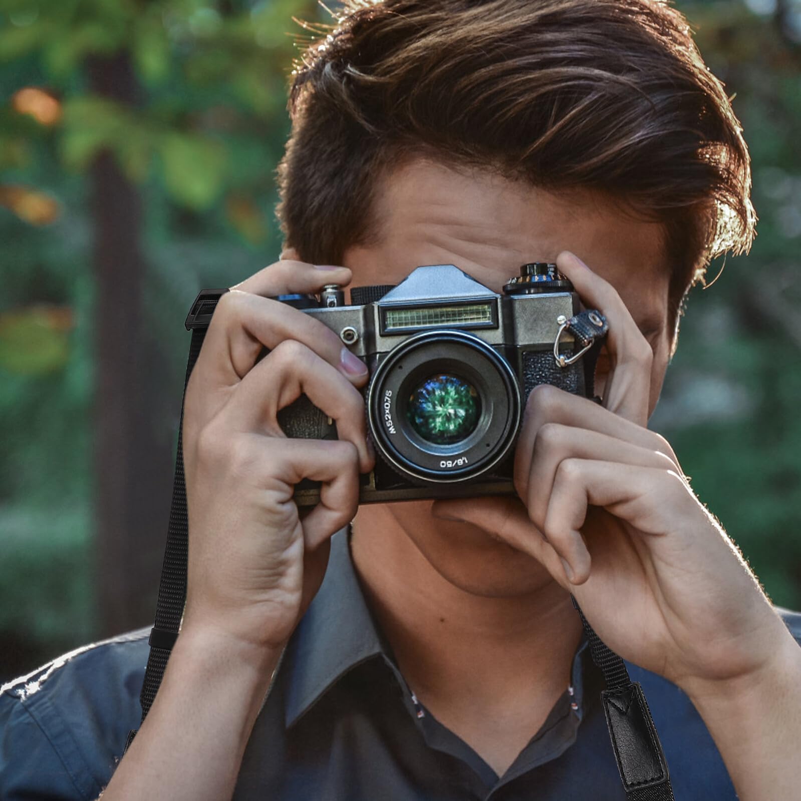4 Juegos Correa para Cámara de Algodón Puro y Mezclilla Estrecha con Liberación Rápida Correa de Hombro y Cuello Anticaída para Fotografía Compatible con Cámaras Réflex y DSLR