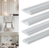 Peel and Stick Glossy Wall Trim Panels - Flexible Self-Adhesive Chair Rail Molding, White 10ft x 1.3in for Easy Home Decor