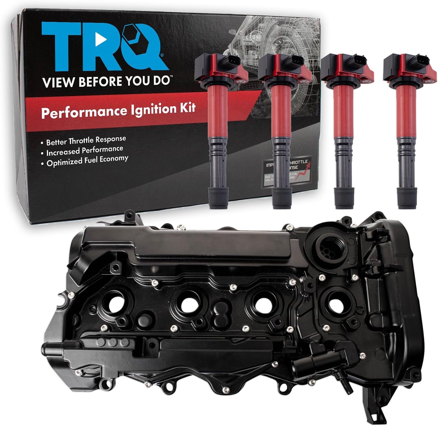 TRQ Ignition Coil Kit 5 Piece High Performance Compatible with 2016-2021 Acura ILX 2015-2020 TLX 2013-2017 Honda Accord 2015-2019 CR-V