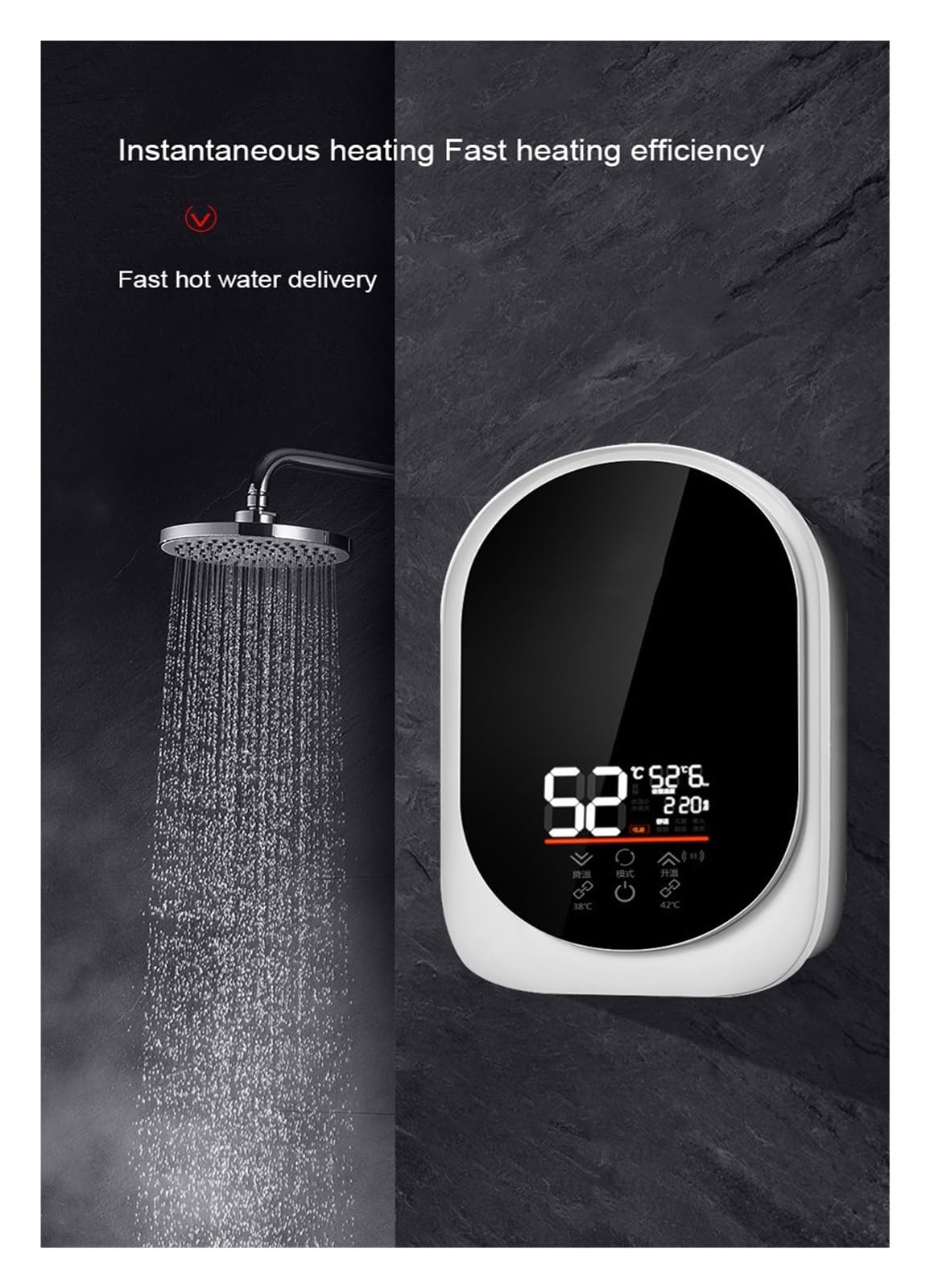 6000W Elektryczny Natychmiastowy Bezzbiornikowy Podgrzewacz Wody Termostat Łazienkowy Nagrzewnica Indukcyjna Smart Touch Grzejniki Elektryczne Prysznic do Home