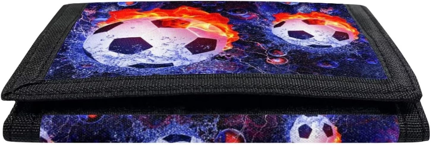 Soccer Wallet Kids Lightweight Wallet Kids for Boys Trifold Outdoor Sports Wallets with Coin Pocket Foldable Kids Wallet Back to School Gifts