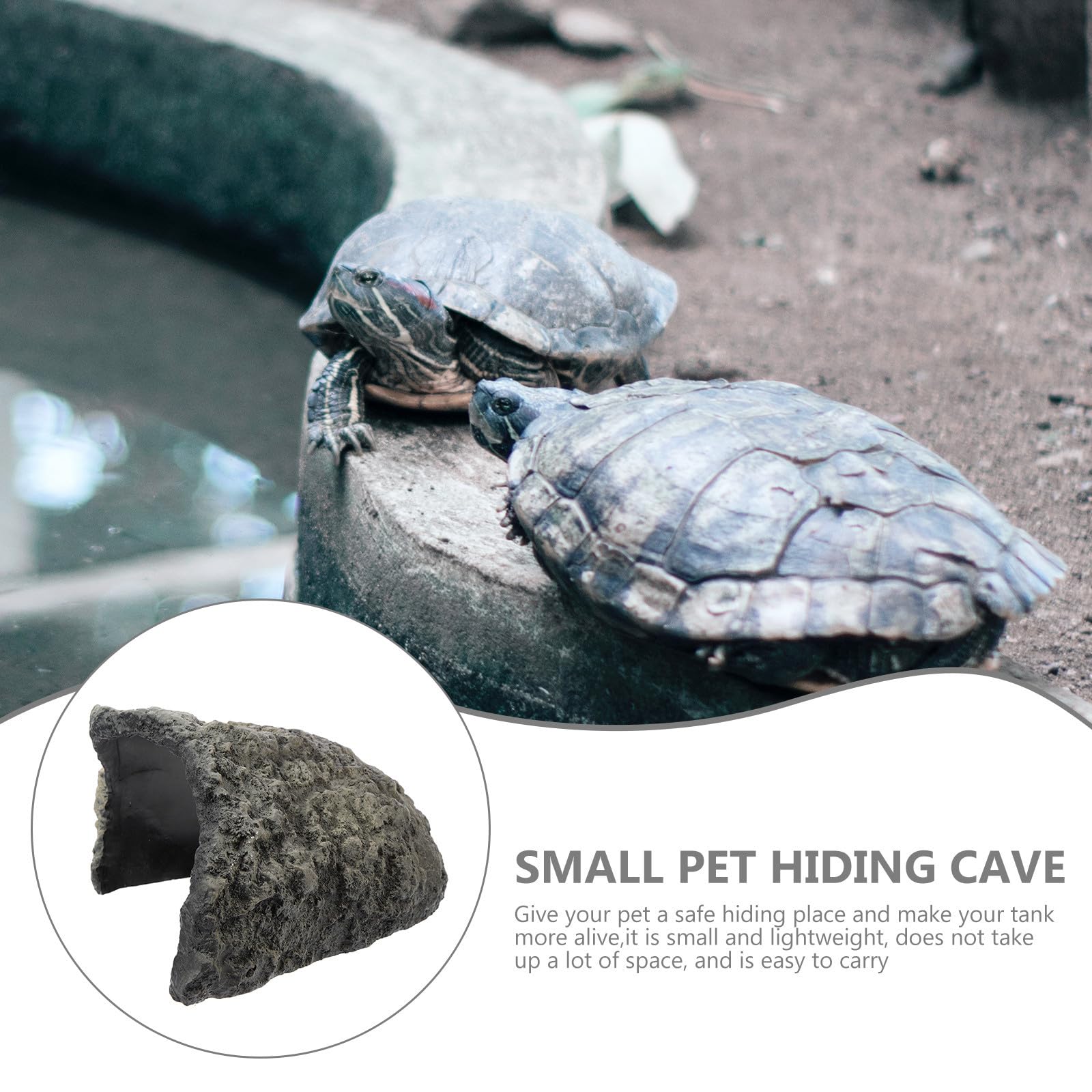 Reptilienunterkunft aus Kunstharz als Leichte Höhle für Wasserschildkröten | Dekoratives Terrarium, Multi Funktional Einsetzbar, Versteck für Terrarium Deko, Naturgetreue Form