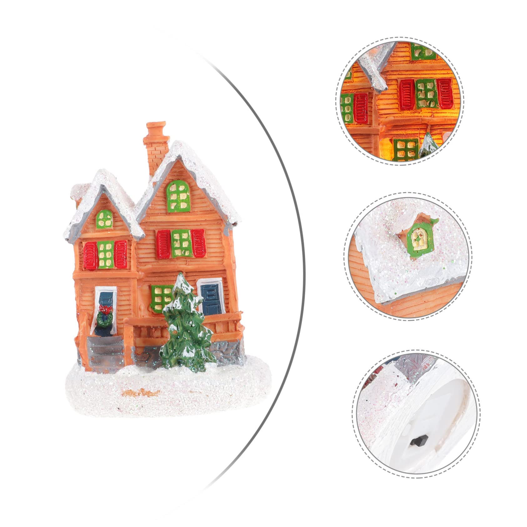 Parliky Miniature Christmas Village House Resin Christmas House for Indoor Decorations Holiday Decor for Home and Christmas Indoor Festivities