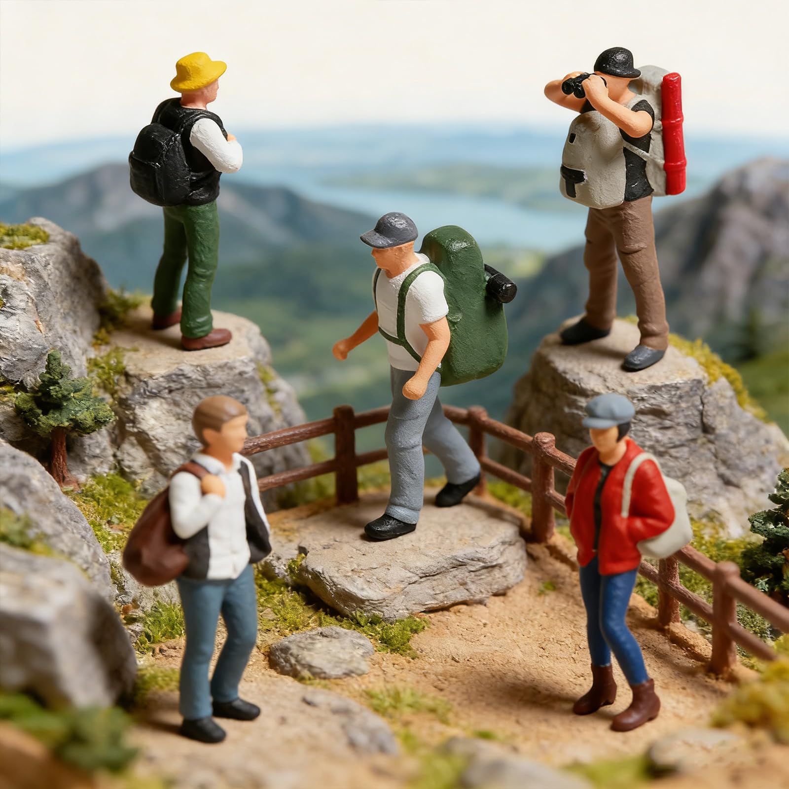 Resina miniature scene alpinismo, A Set Of Five People
