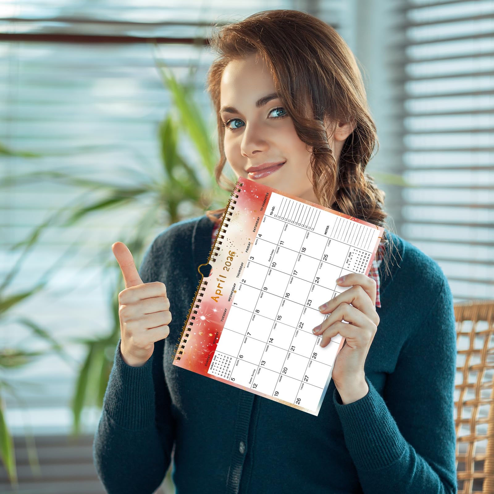 Calendario da parete 2025-2026, include da gennaio 2025 a giugno 2026, calendario da parete in carta da 18 mesi, 28 x 21 cm. Carta spessa con date giuliane e blocco per Capodanno e vacanze di Natale